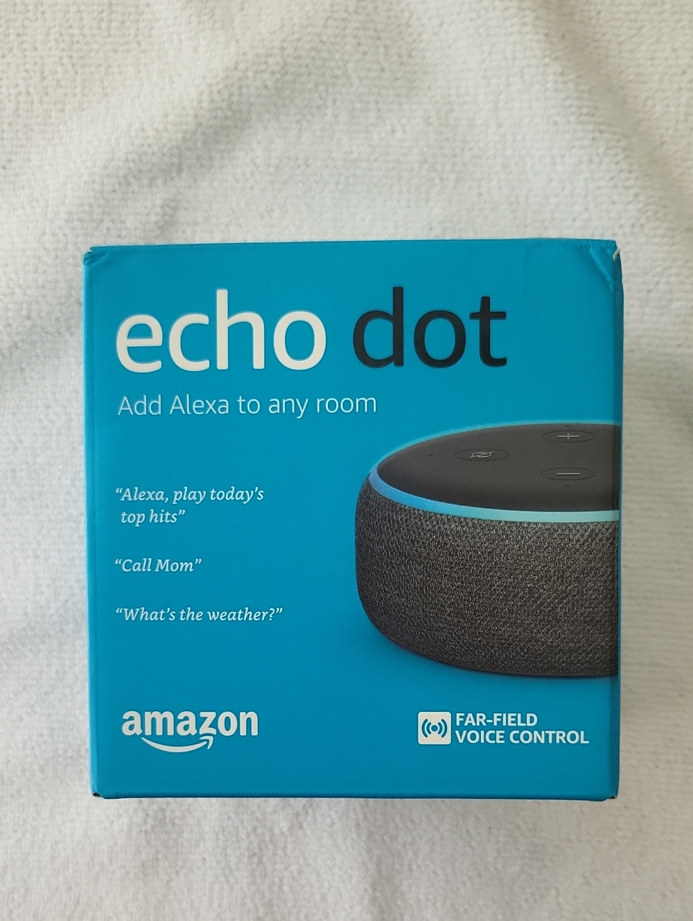 Amazon Echo Dot (3rd Gen) Alexa Smart Speaker, Black Fabric, Bluetooth/Wi‑Fi